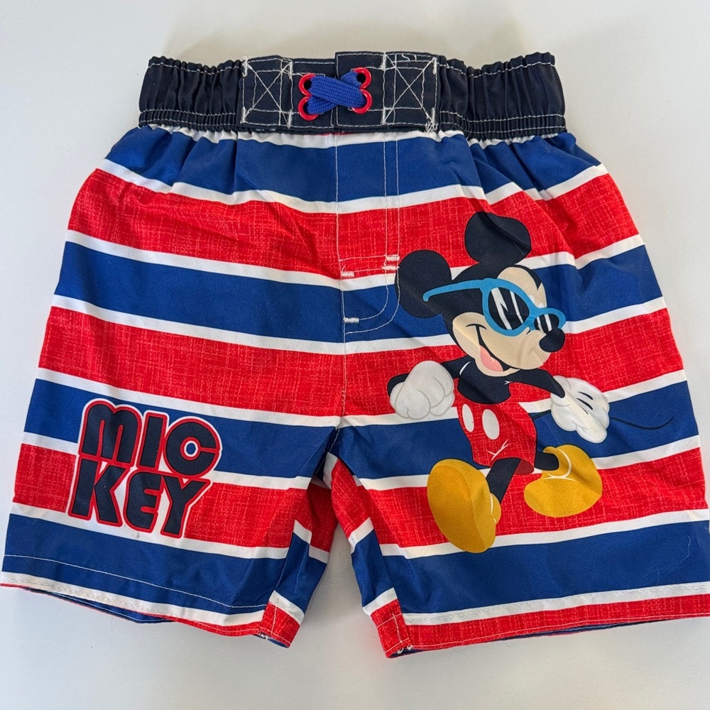 💜3/$15 Disney Mickey Mouse Striped Toddler Swim Trunks - Size 2T